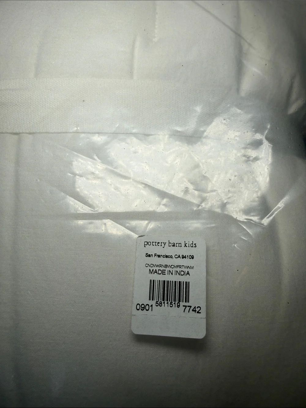 Pottery Barn Kids White Comforter with Pink Rainbow Accent